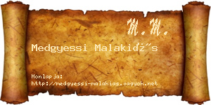 Medgyessi Malakiás névjegykártya